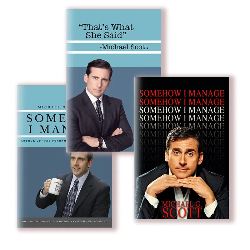 A5 Notebook With Quote Michael G. Scott - SOMEHOW I MANAGE  - That's What She Said - Blank Line Paper Planner Note Book # X105