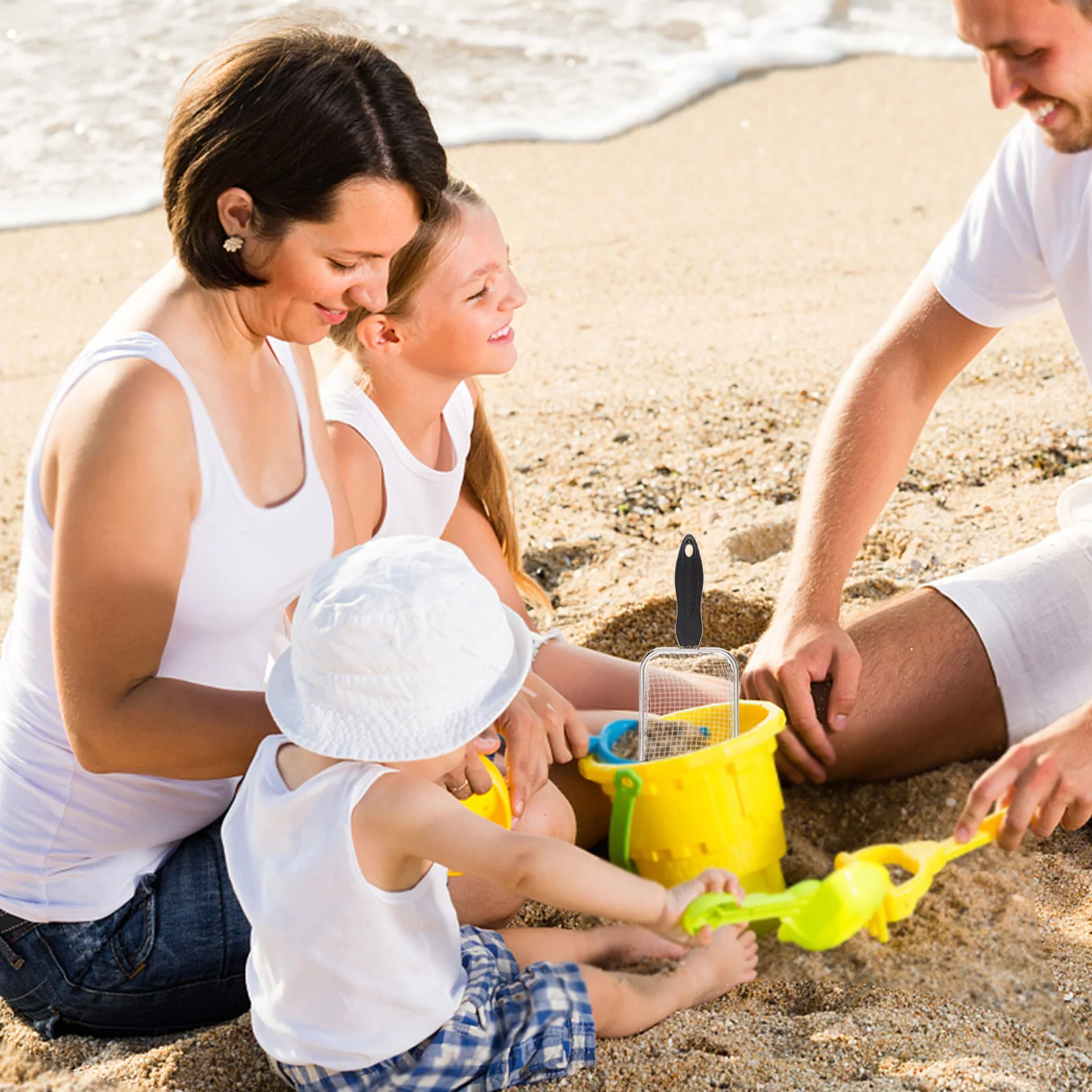 ビーチ砂シャベルメッシュゴミスクープ子供用ガーデンクリーニングツールポータブル金属ふるいシェルデザインペット爬虫類ケージ