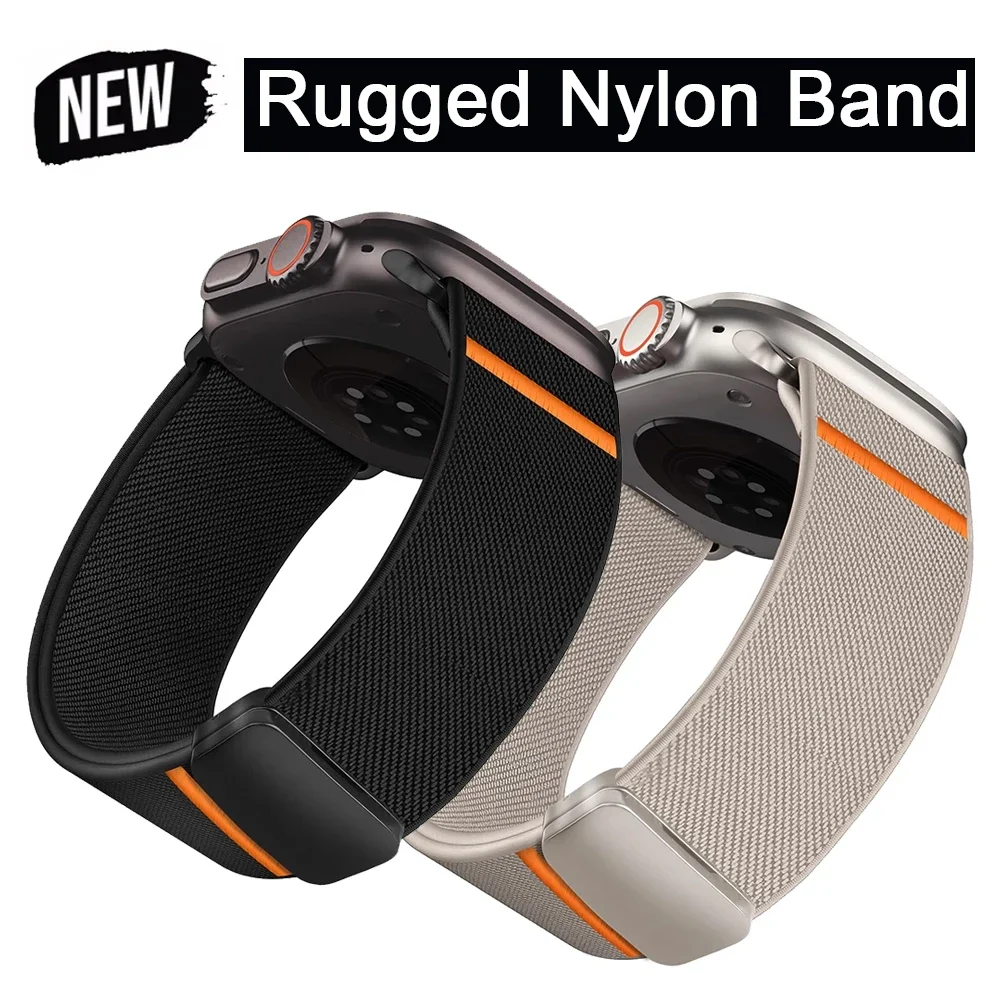 حزام مغناطيسي ل أشرطة ساعات يد آبل 49 مللي متر 45 مللي متر 46 44 42 4140 مللي متر الرياضة النايلون كوريا سوار IWatch Ultra2-10 9 8 7 6 5 4 SE 2026 #1