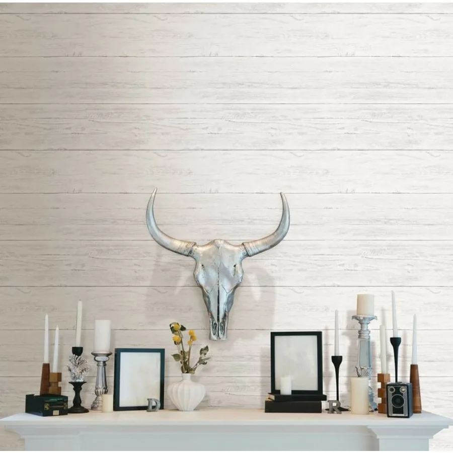 

Shiplap Peel And Stick Vinyl Wallpaper 10-in by 8-in 0.56 sq. ft.