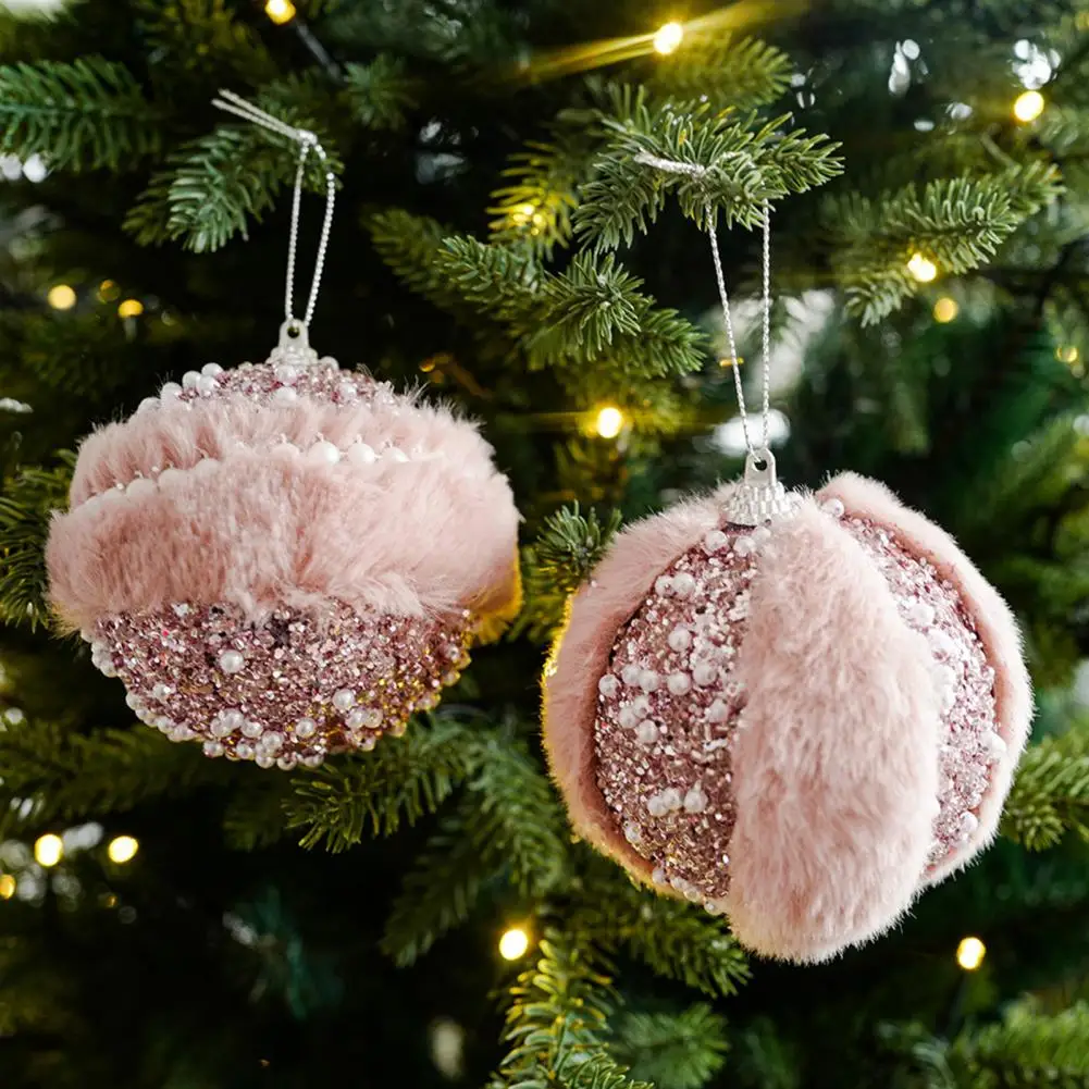 Décorations de noël exquises, boules de noël incassables, ensemble d'ornements de boules de noël à paillettes scintillantes pour noël