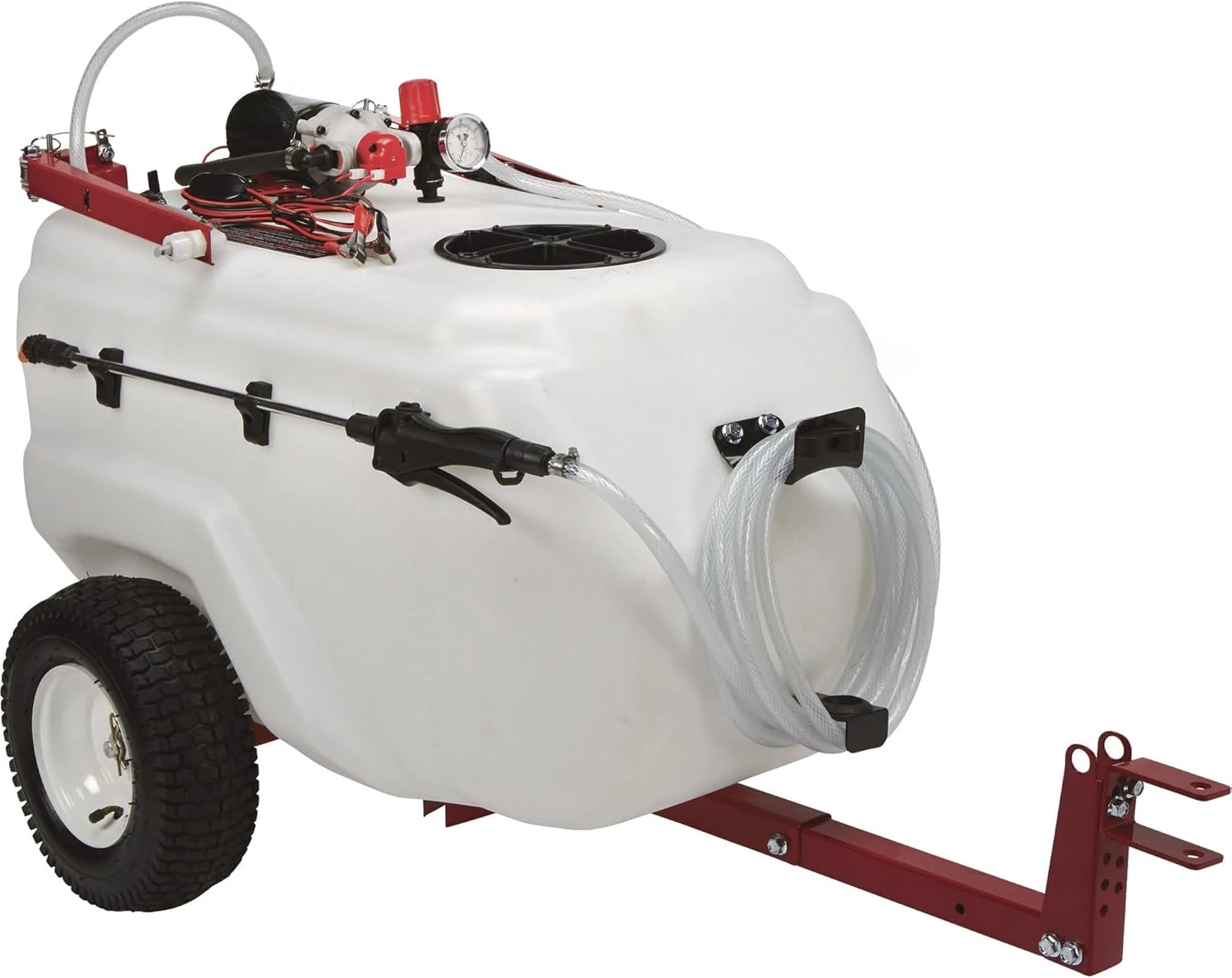 Tow-Behind Trailer Boom Broadcast and Spot Sprayer - 31-Gallon Capacity, 2.2 GPM, 12 Volt DC