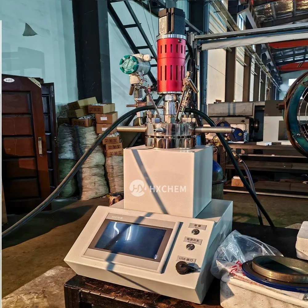250ml Top-Entry Mini Pressure Reactor Stirred Reaction Kettle with Core Components Pressure Vessel Motor PLC Engine