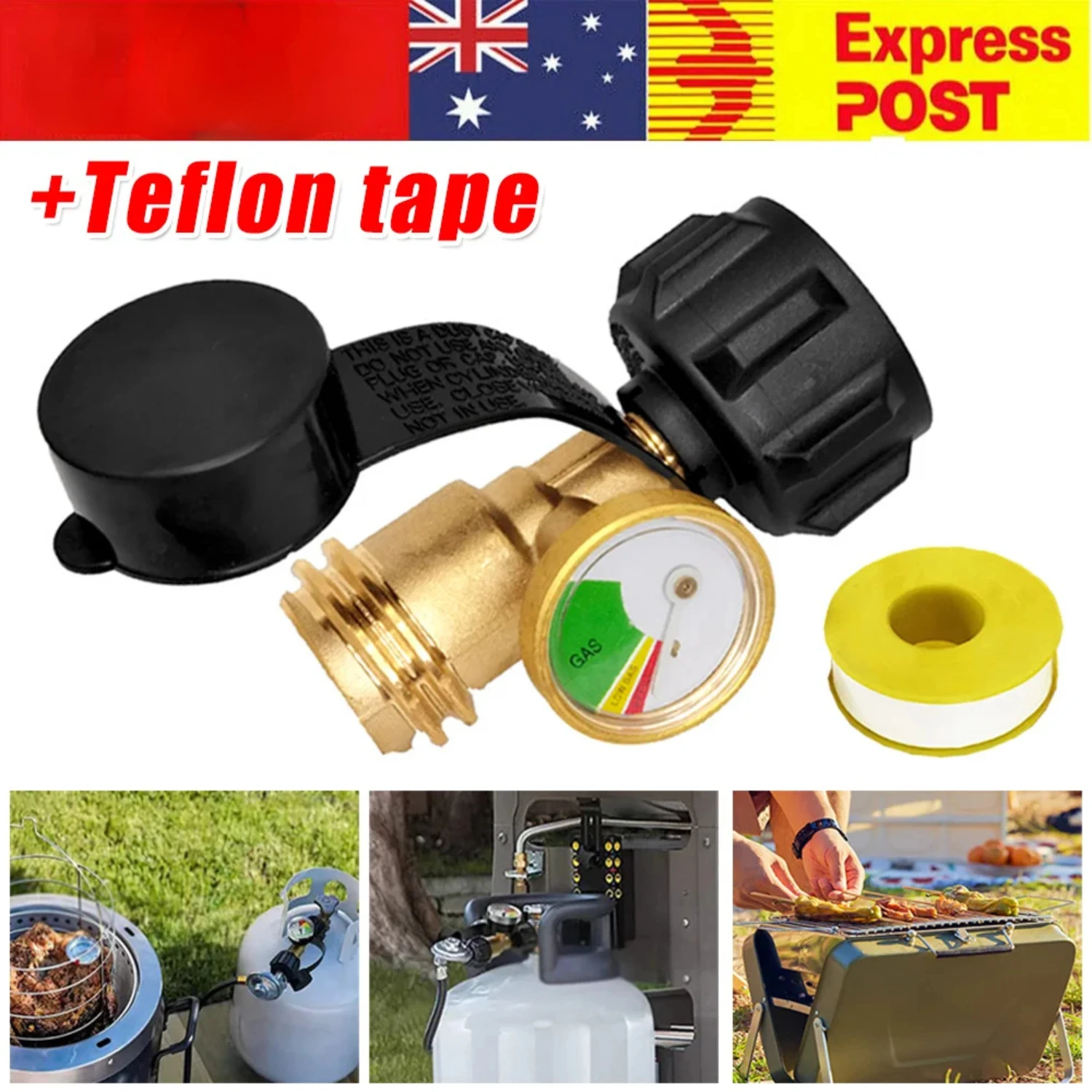 

High Pressure Propane Regulator Fitting Gas Stove Connector Kit Brass Pipe LPG Bottle Adapter Propane Tank Level Indicator