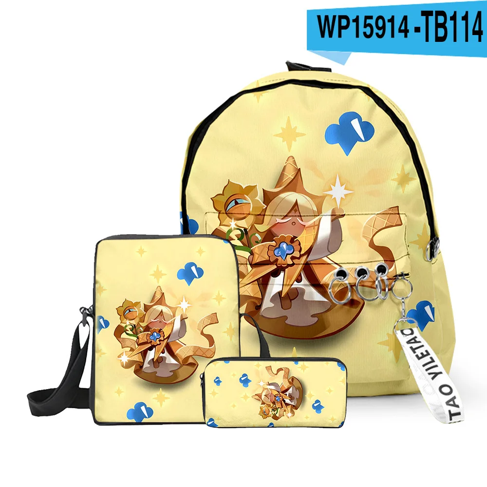 Classic Funny Shadow Milk Plush 3D Print 3pcs/Set pupil School Bags Laptop Daypack Backpack Inclined shoulder bag Pencil Case