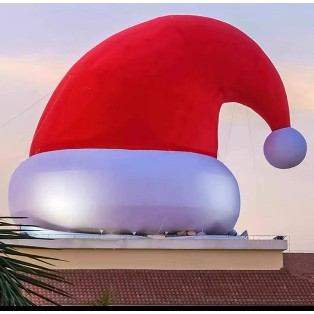 

Christmas Inflatables Large 15ft Tall Merry Christmas Santa Hat Outdoor Christmas Decorations Blow Up X-mas Toys for Yard Home