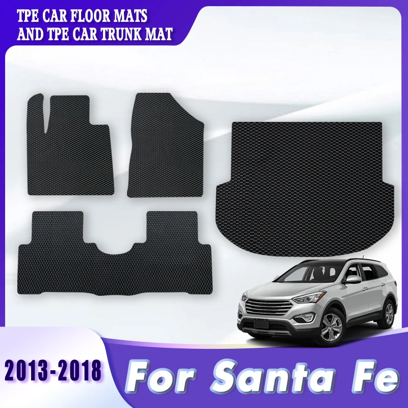 

Автомобильные коврики TPE, коврики в багажник для Hyundai Santa Fe 2013 2014 2015 2016 2017 2018, автоаксессуары, автомобильные чехлы для ног