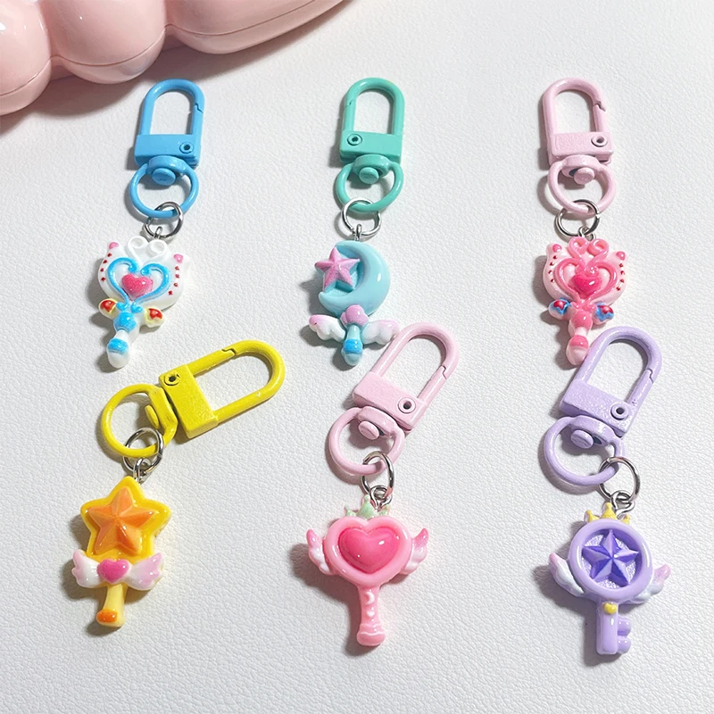 

Anime Cartoon Keychain Kawaii Fairy Wand Pendant Keychain Fashion Versatile Backpack Decoration Accessories Holiday Gifts