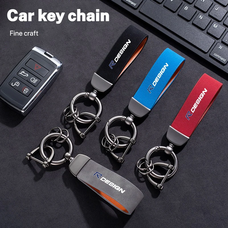 Suede Car Keychain Pendant Keyring Gift For Volvo R Design RDesign XC90 XC60 S60 V40 XC40 V60 V50 S40 C30 C70 C40 S70 S90 S80 T4