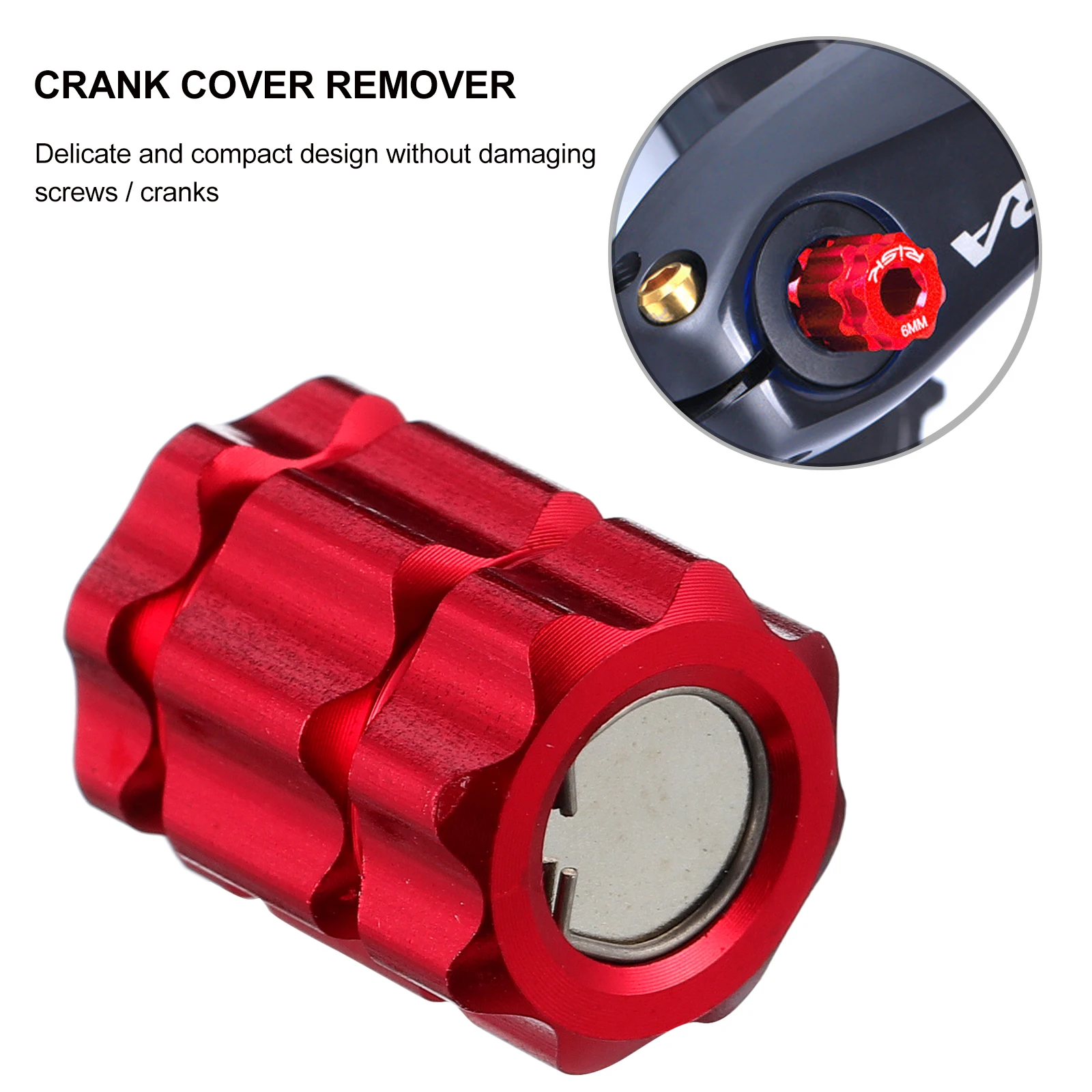 

Aluminum Alloy Bike Crank Cover Remover Tool Crank Extractor Repair Wrench For Mountain Road Bikes Magnetic Surface Hard Scratch