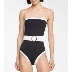 Strój kąpielowy Bandeau dla kobiet, Color Block, One Piece, Complete Dots, Designer, Sexy Suits, Summer Fashion, New, 2024