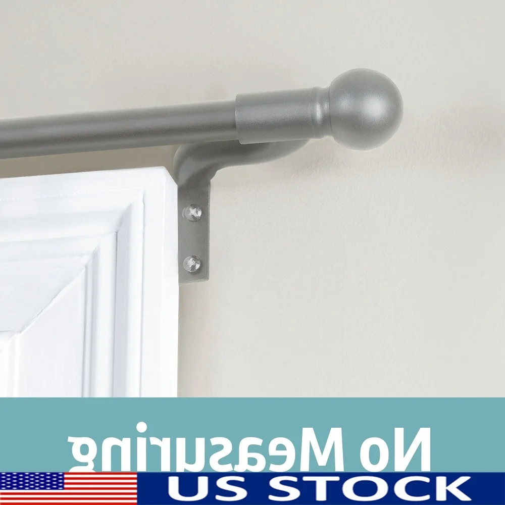 

Adjustable Wall Mount Café Window Curtain Rod 48 to 120 Inch Easy Install Brushed Nickel Decorative Rod Perfect Leveling System