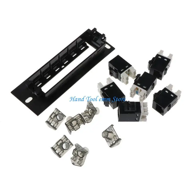 H37F 6 Port CAT6 Unshielded Panel RJ45 Networking Wall Mount Rack Mount Adapter