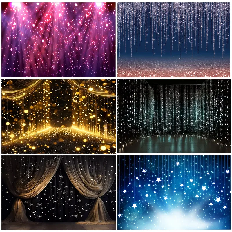 Glitters Dreamy Light Bokeh Photography Backdrop Shinny Spot Sparkle Abstract Halos Wedding Party Decor Background  Prop