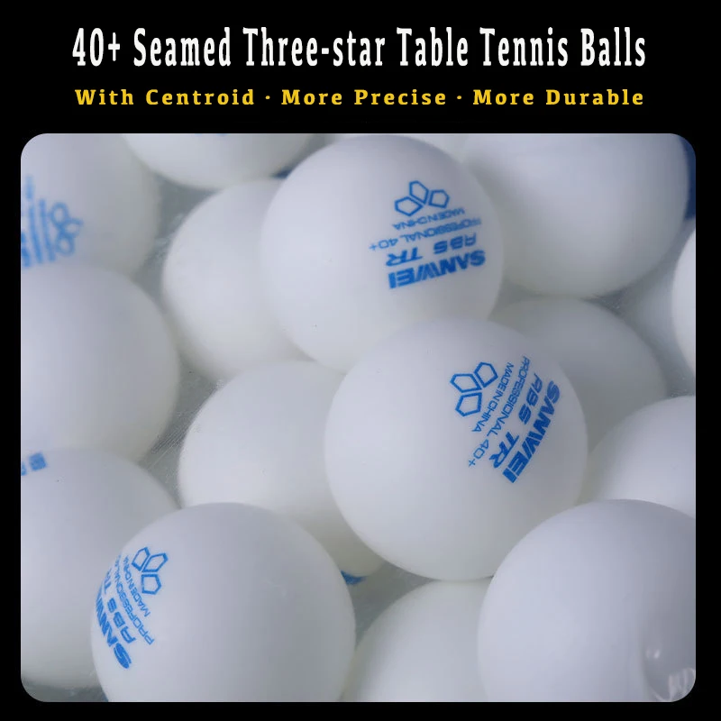 

SANWEI TR 3-Star 100Pcs Table Tennis Balls White New ABS Plastic Material 40+ Professional Ping Pong Ball with Seamed Durable