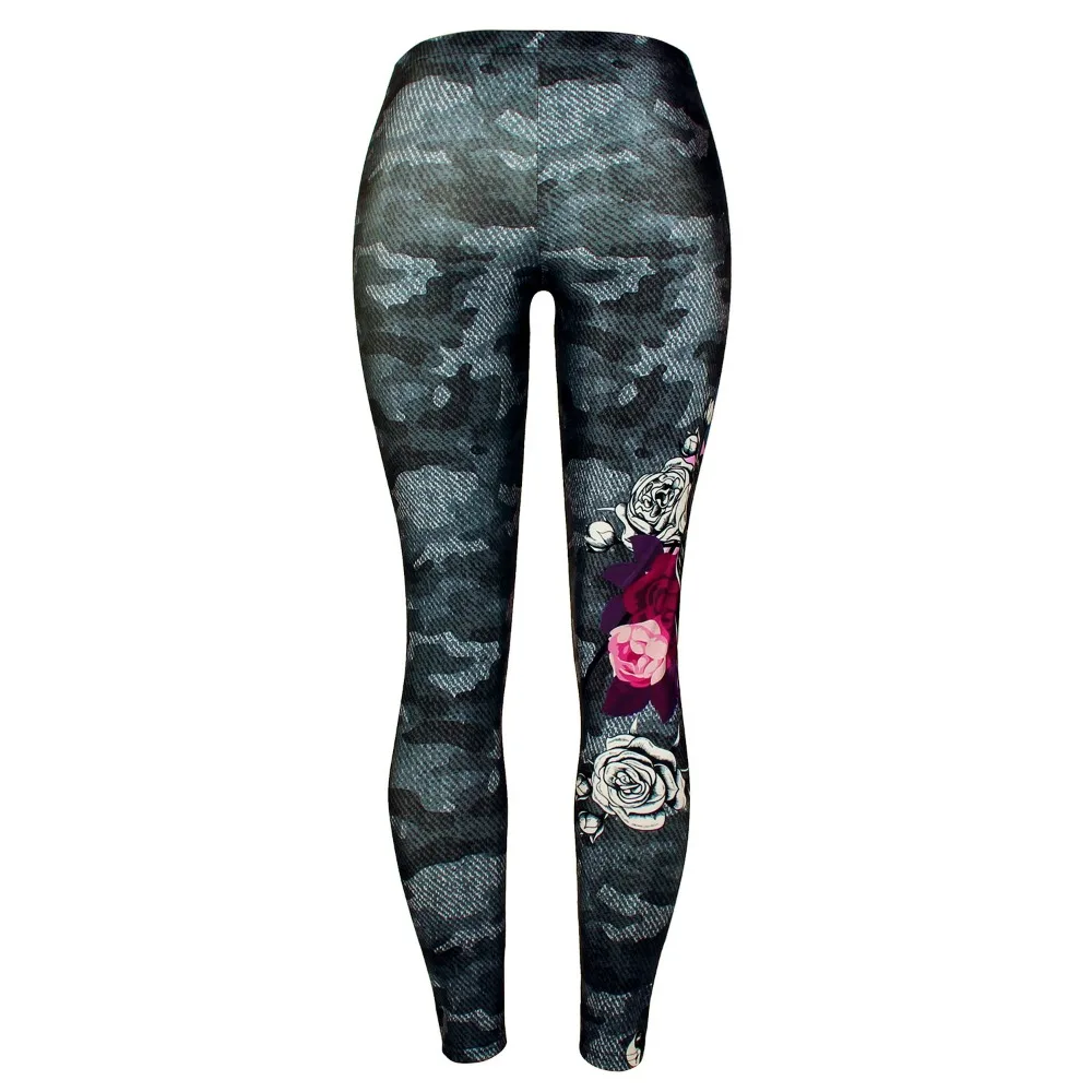 Leggings de camuflagem caveira para mulheres, impresso digital, cintura baixa, calças inferiores, calças femininas, roupas góticas, Halloween