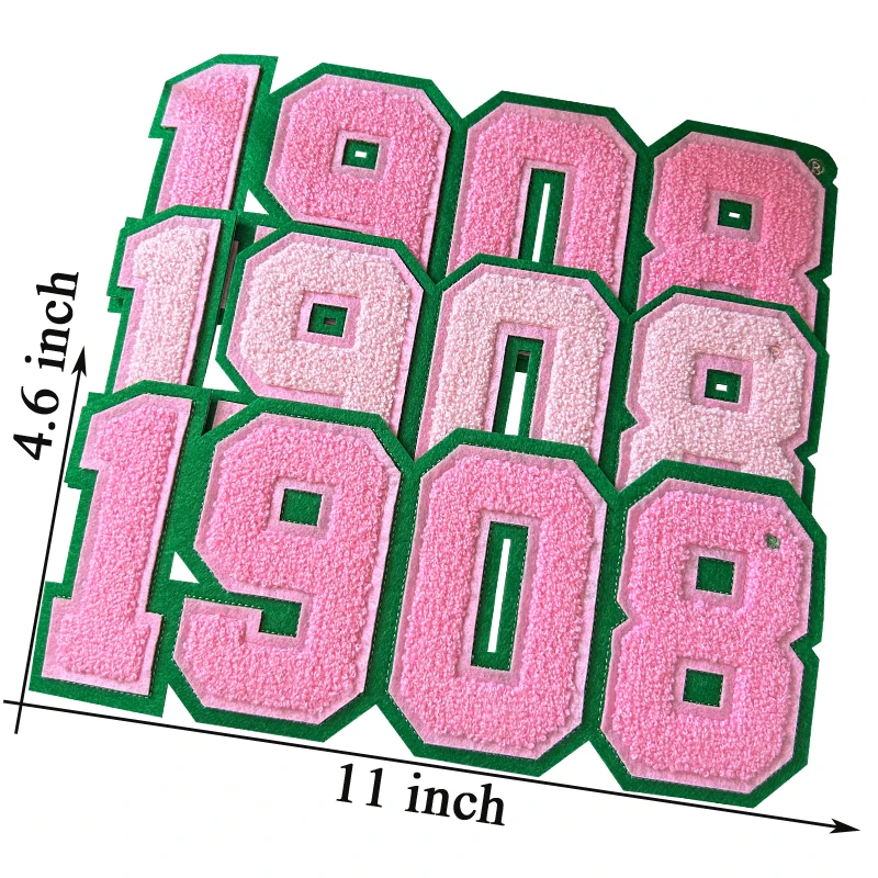 Cool Design AKA Alpha Kappa Alpha Ion on Patches, 1908 Chenille Embroidery Patch For Jacket, Sew on Backing