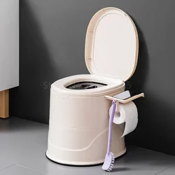 Portable Toilet for Elderly & Pregnant Simple Bedroom Movable Spittoon Adult Household Plastic Toilet