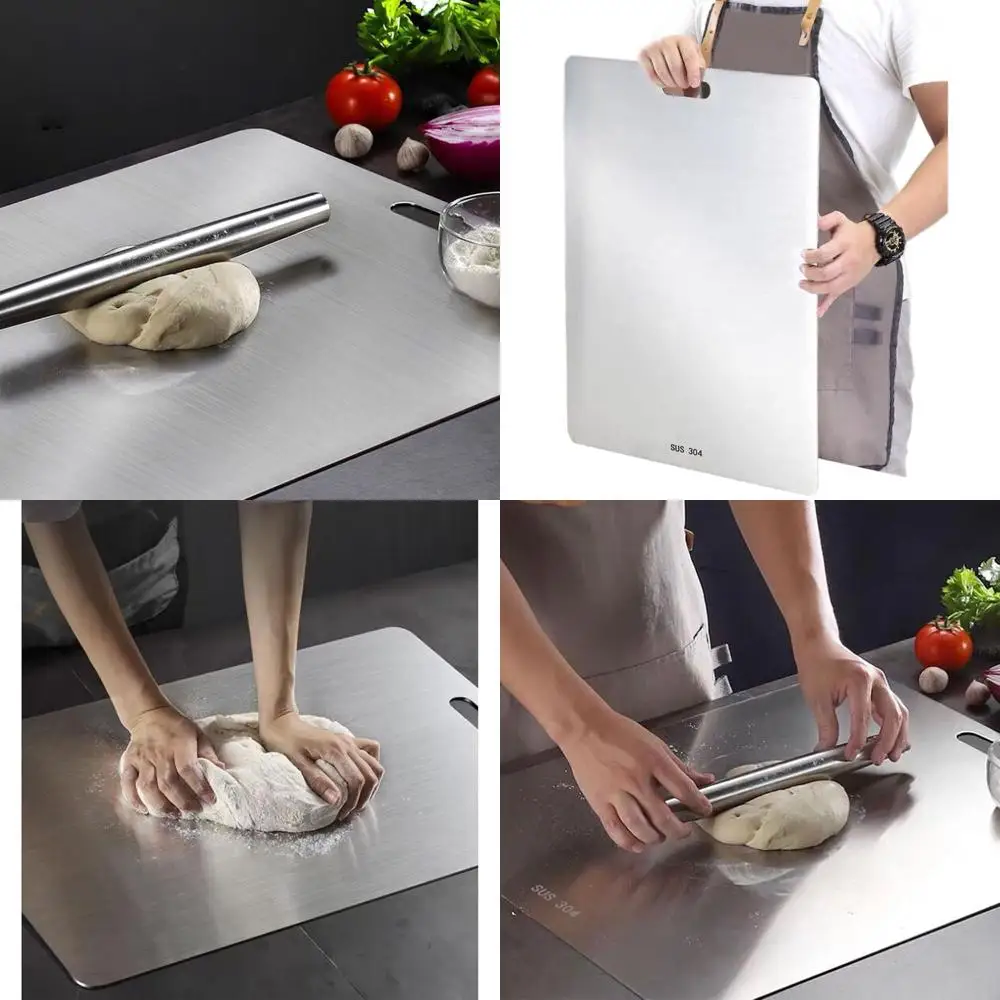 

Большая разделочная доска из нержавеющей стали 304 размером 23,6 x 19,3 — идеально подходит для мяса, овощей, фруктов, рыбы и сыра, легкой очистки