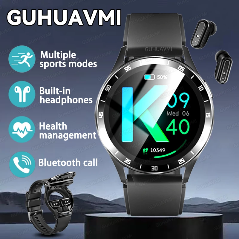 New X10 Headset Smart Watch 2 in 1 Wireless Bluetooth Earphone NFC Blood Pressure Heart Rate Testing Sport Smartwatch For HUAWEI