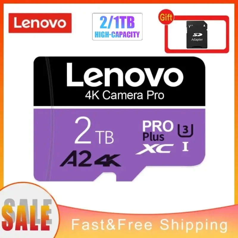 Lenovo kartu SD mikro Tf 2TB, 1TB kartu memori Flash SD/TF 512GB 128GB tahan air kompatibilitas Super untuk katrij Game EZ Flash