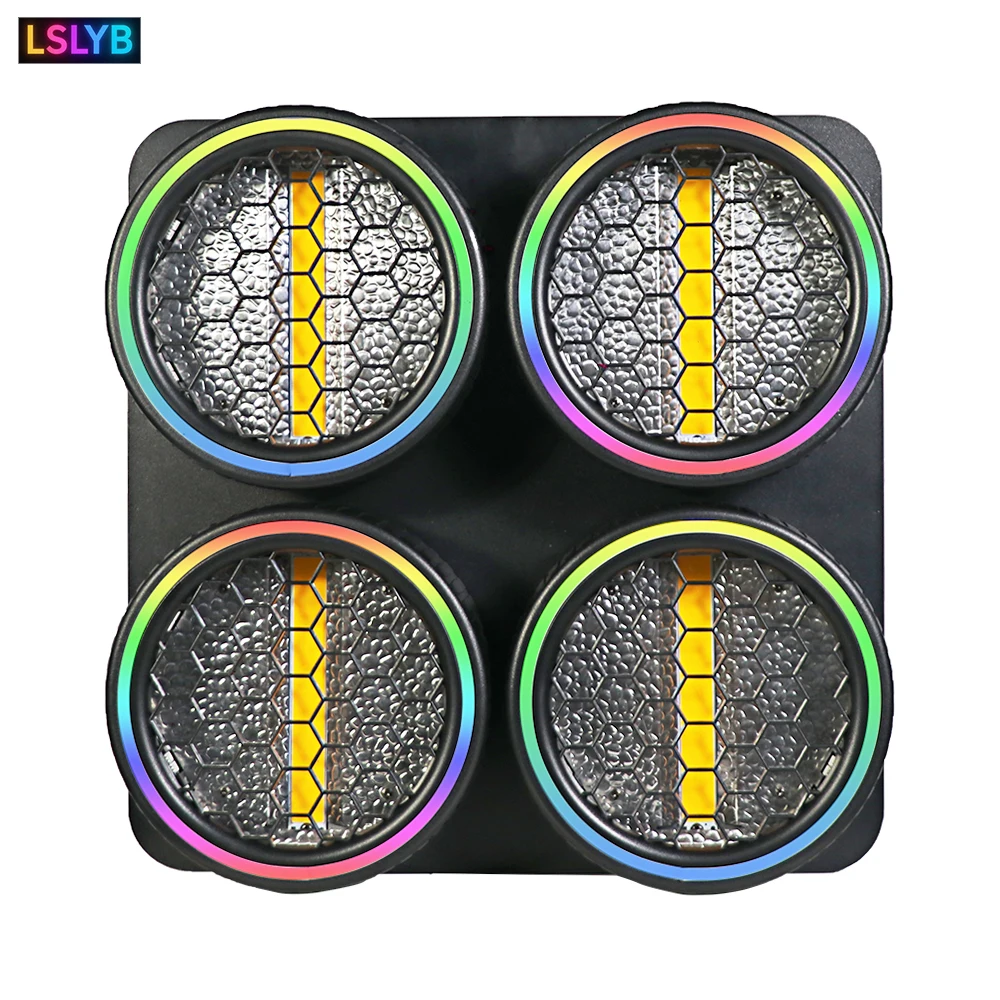 

250W COB Stage Lights 4 Eye LED Golden Stage Spotlight Retro Matrix Light Golden Halo Effect DMX512 Party DJ Party Lighting