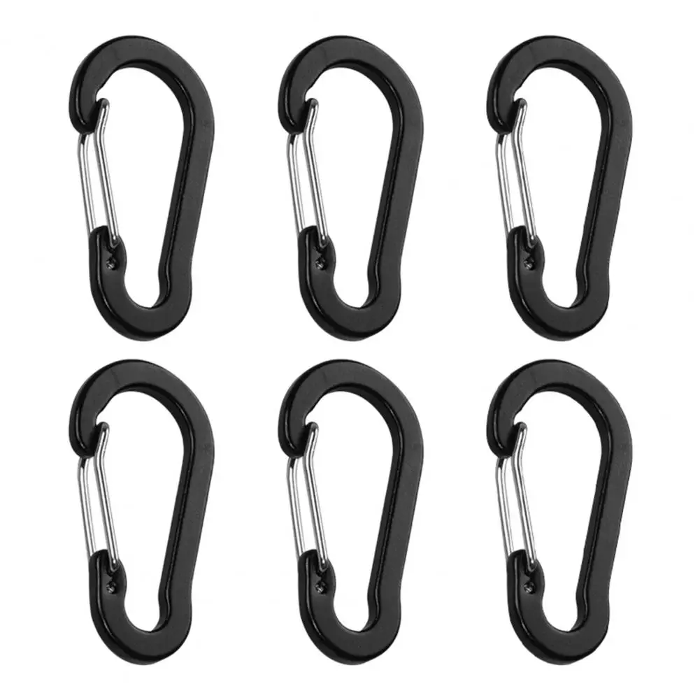 6Pcs Convenient Climbing Buckles Anti Fade Hanging Backpack Corrosion Resistant High Hardness Bright Color Carabiners