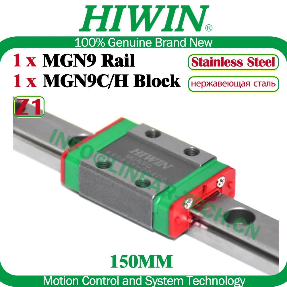 HIWIN MGN9C MGN9H 150MM Stainless Steel HIWIN Linear Rail HIWIN Z1 Preload Block Voron 0 V0.1 Upgrades MGN9C 9H X Axis Carriage
