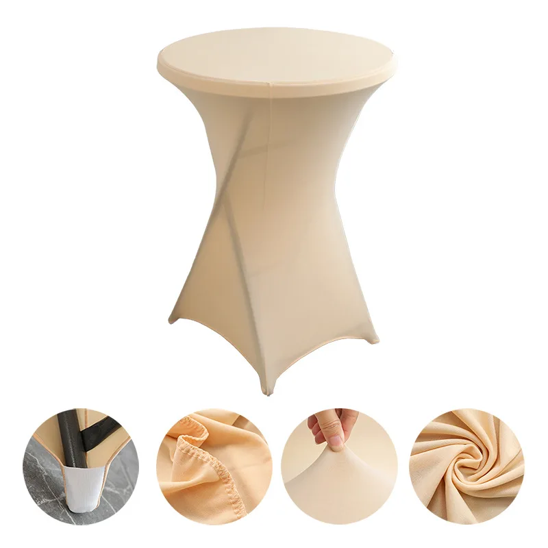 Hoogte Stretch Rond Tafelkleed Cocktail Tafelkleed Spandex Tafelkleed Bar Hotel Party Bruiloft Elastisch Tafelkleed Decor
