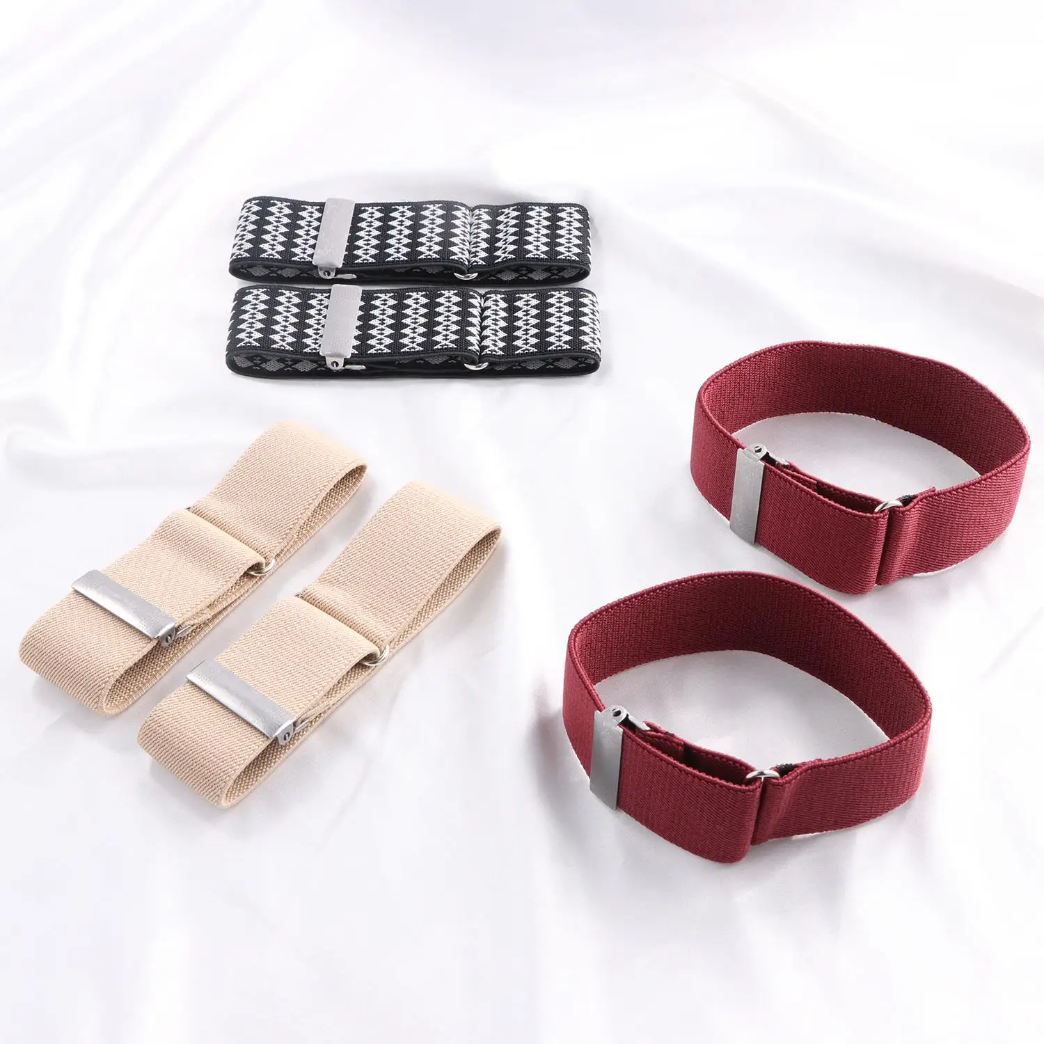

2PCS Men Business Elastic Adjustable Shirt Sleeve Garter Strap Arm Band Sleeve Bracelet Anti-Slip Cuff Holder Armband