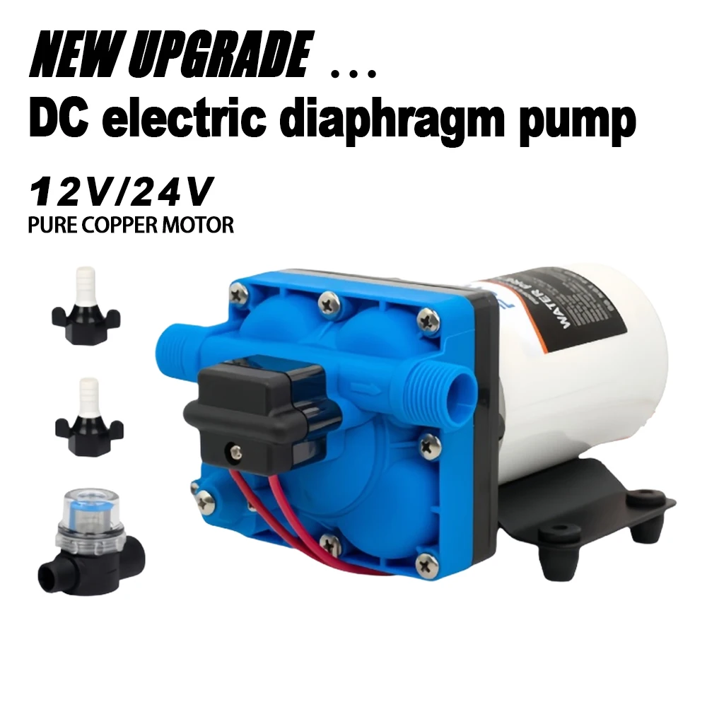 

Мембранный водяной насос постоянного тока, 4,0 галлонов/5,5 галлонов в минуту, 12 В/24 В, распылитель, самовсасывающий напорный насос для мойки и орошения автомобилей