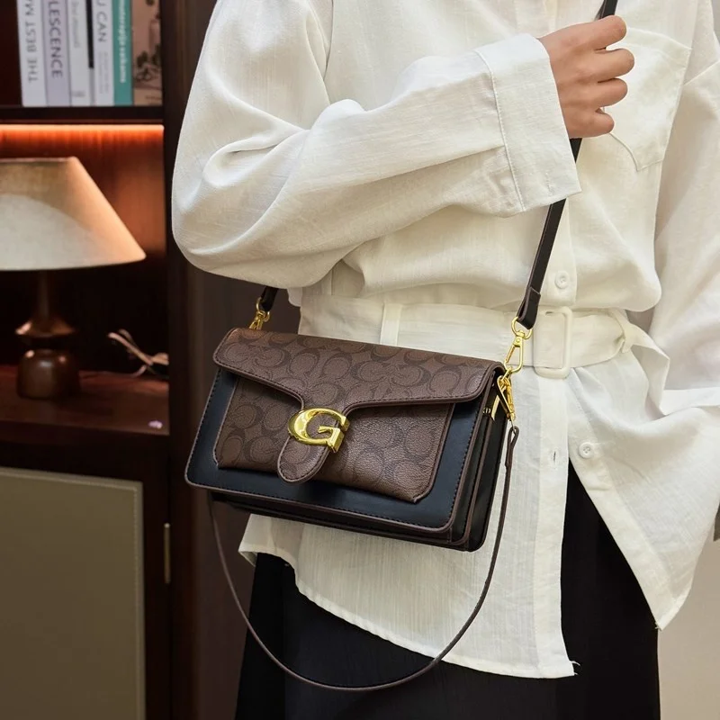 Famous Fashion Style Crossbody Bag Vintage Minimalist Leather Purse With Luxury Letter Logo & Large Capacity Tote Design