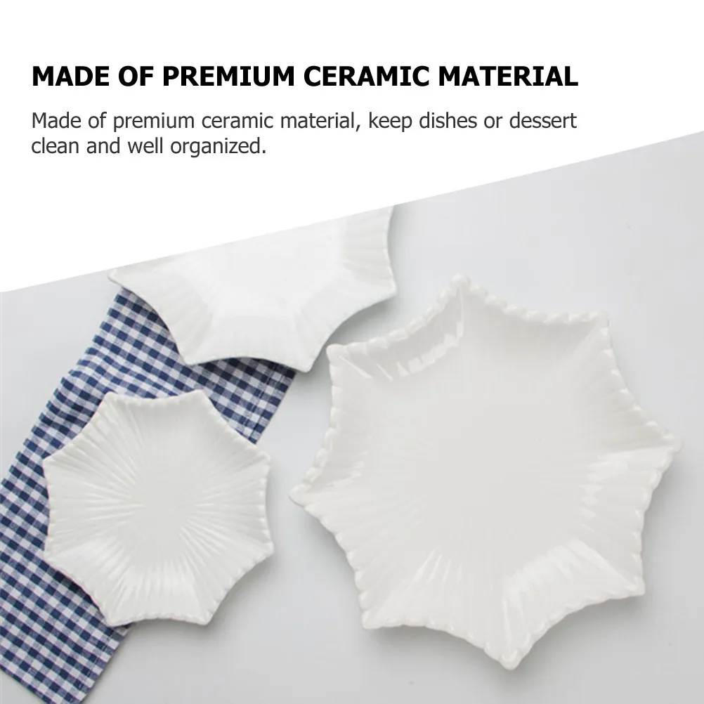 1Pcs Starfish Cake Plate White Ceramic Storage Dish Creative Display Plate Dessert Tray for Food Cake Dish Ceramic Container