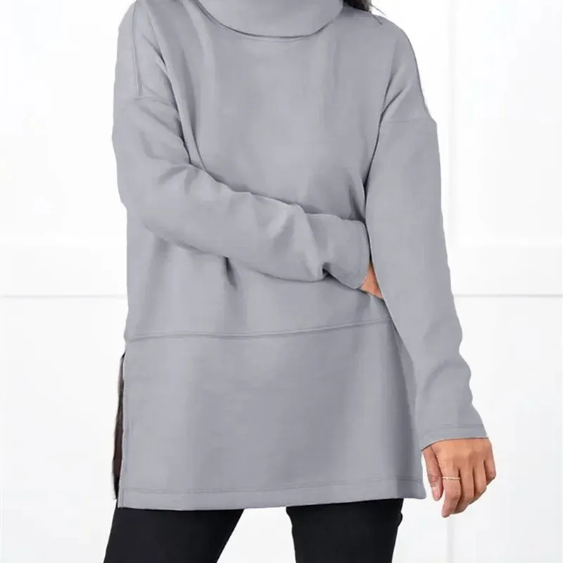 

Модный свитшот с высоким воротником, разноцветный, простой, большого размера, новинка 2024 года, трендовая вельветовая рубашка для женщин и мужчин