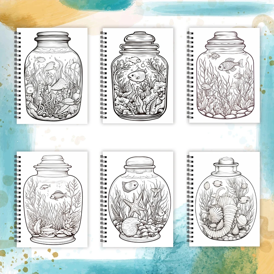 Libro da colorare - 8,3 x 11,2 pollici Libro da colorare Bottle of Life da 32 pagine - Regalo ideale per la famiglia o gli amici