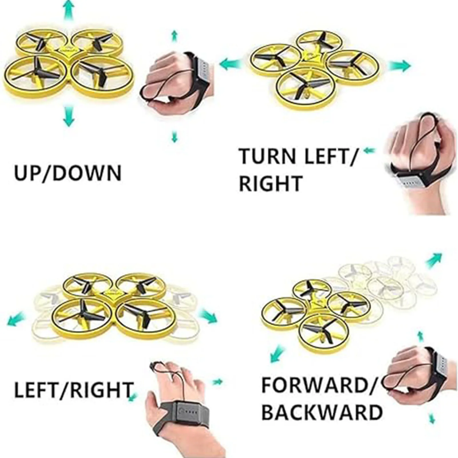 โดรนควบคุมด้วยท่าทาง ควอดคอปเตอร์บังคับวิทยุ โดรนบินไฟฟ้าอัจฉริยะ พร้อมไฟ LED ของเล่นกลางแจ้งสำหรับเด็กชาย เด็กหญิง ของขวัญ