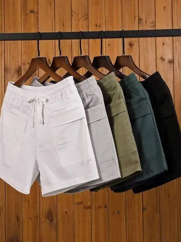 

Summer Casual Pure Cotton Men's orts Tee-quarter Length Slim Fit Four-ket Large Size Straight Leg Sportswear orts