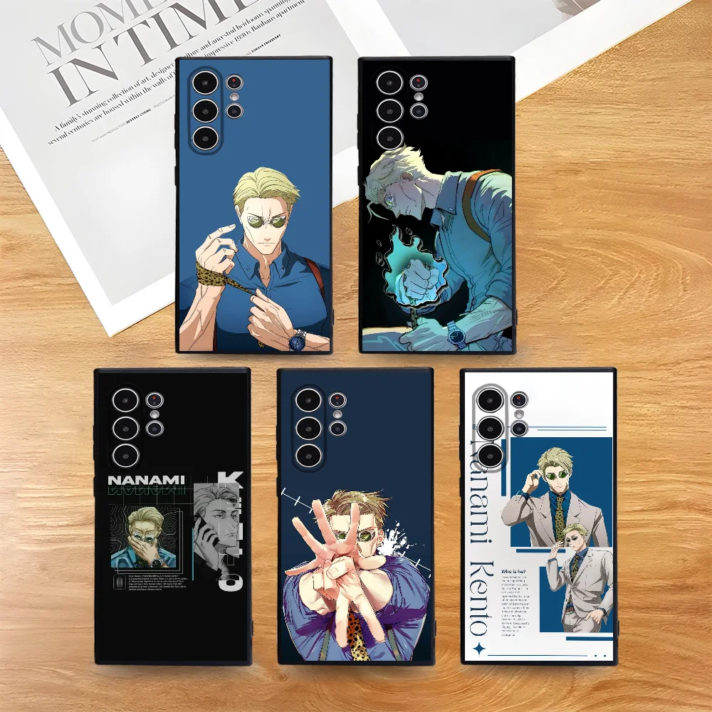 

Kento Nanami Jujutsu Phone Case For Samsung Galaxy S25 S24 S22 S23 Ultra S21 S20 Plus 5G Frosted Non-Slip Full Cover Soft Case