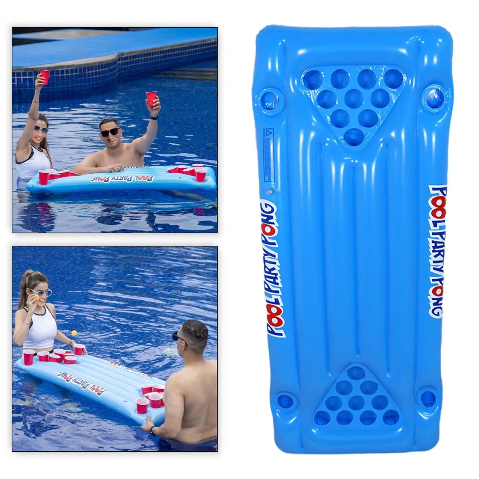 

Inflatable Beer Pong Pool Float PVC Floating Drink Holder for Summer Holiday