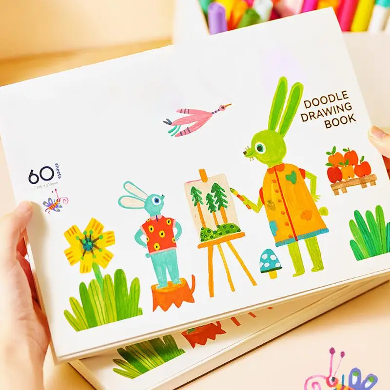 Drawing Books For Kids Cardboard Cover Watercolor Sketchbook Kids Drawing Paper Kids Drawing Book Lightweight Drawing Notebook