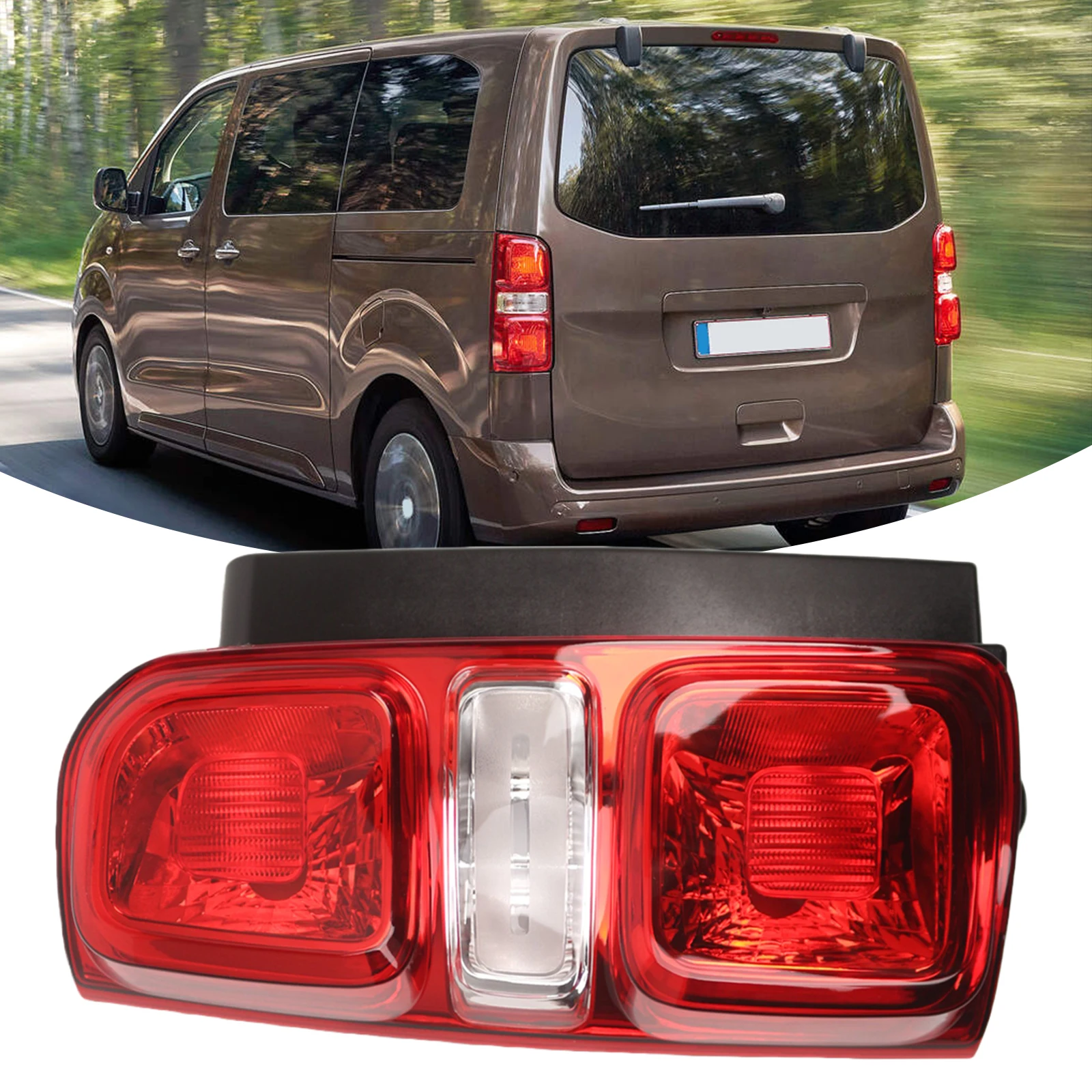 Car Rear Tail Light Lamp with Bulb Car Accessories Tail Lamp for Vauxhall Vivaro 2019-2021 for Citroen Space Tourer 2016-2021