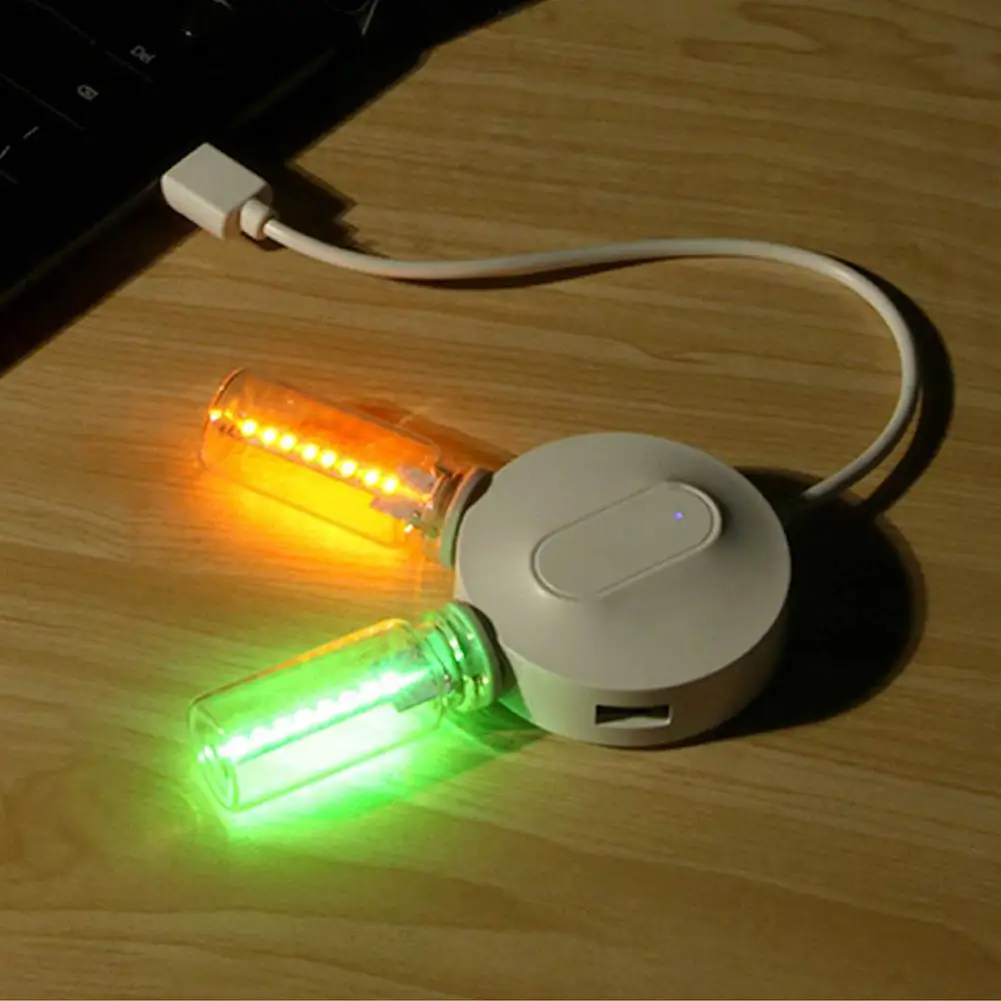سيارة صغيرة USB ليلة ضوء التحكم باللمس عكس الضوء LED مصباح بفتيل USB التوصيل والتشغيل مصباح لتهيئة الجو الزخرفية لغرفة نوم السيارة