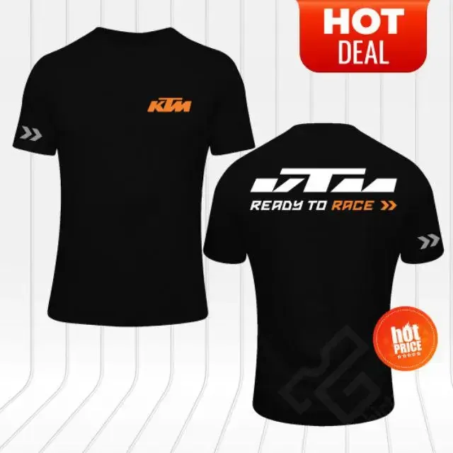 Camiseta con logo KTM Ready To Race, algodón 160GSM, unisex, manga corta, disponible en tallas grandes