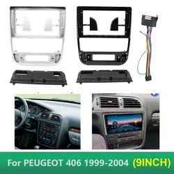9 Inch Car Radio Fascia Frame For Peugeot 406 1995-2005 Panel Dash Kit Install Facia Console Audio Bezel GPS Adapter