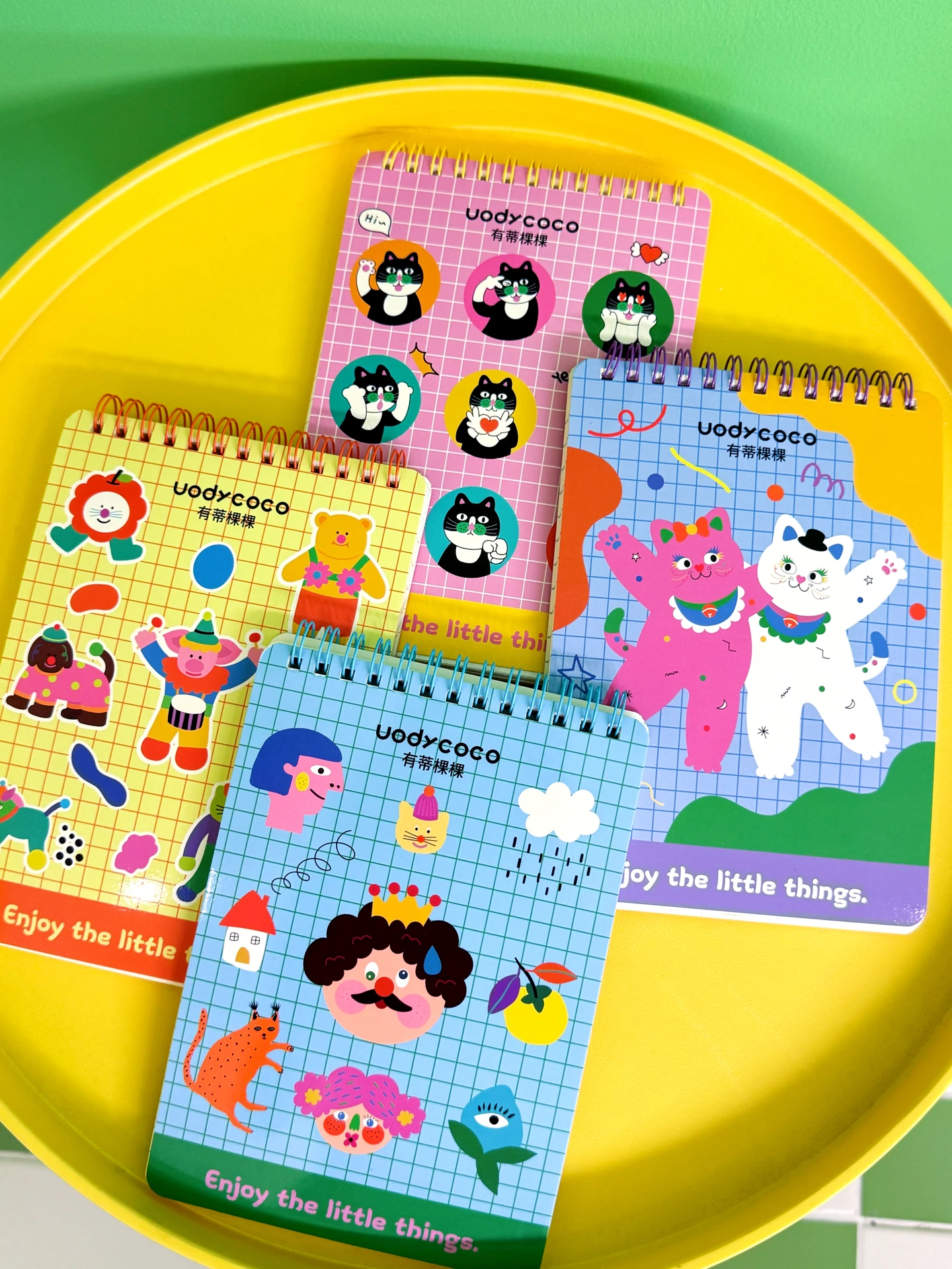original-cute-student-notebook-uody-handmade-cartoon-diary-notebook-spiral-bound-ordinary-paper-basic-packaging-under-100-pages