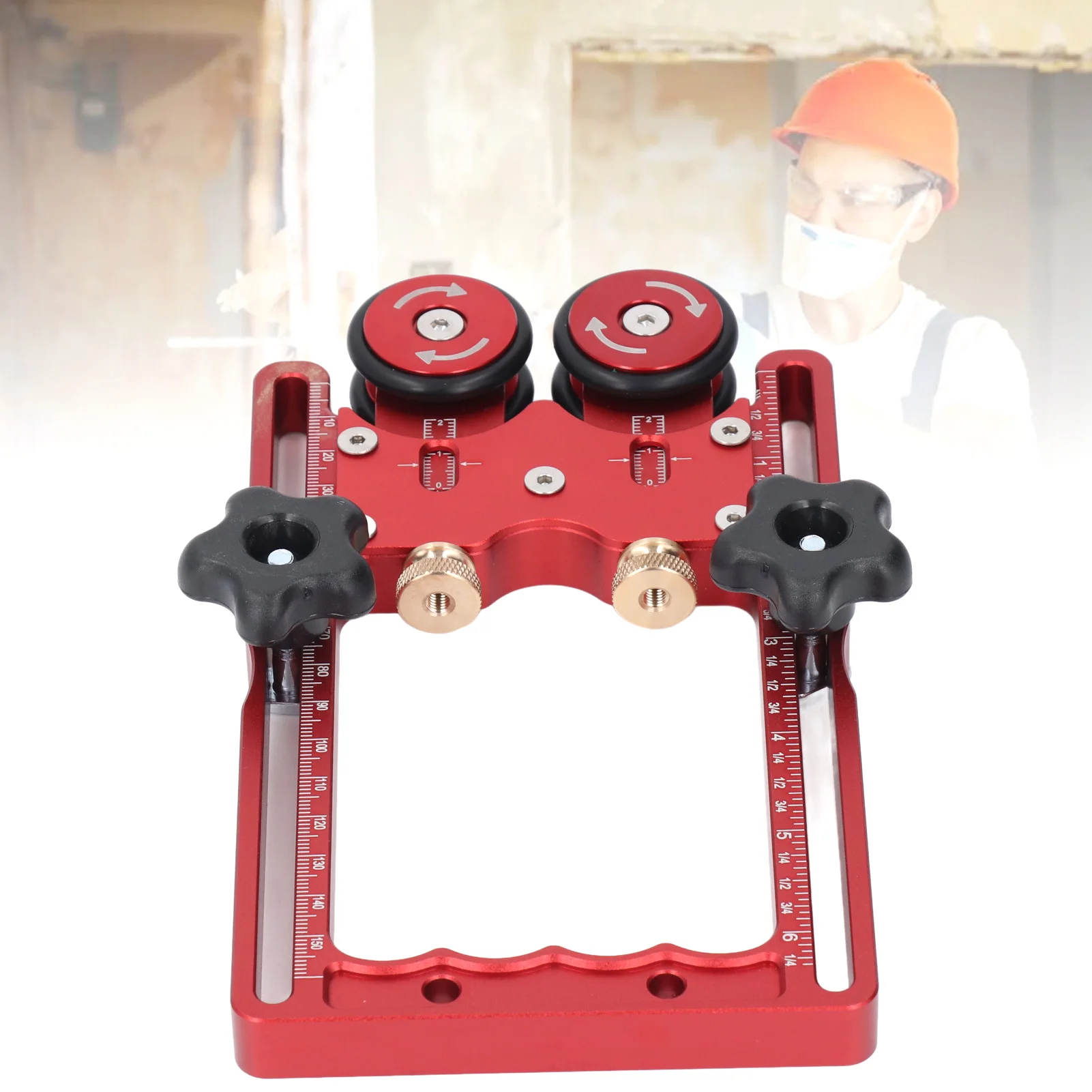 

Table Saw Stock Roller Single Way Bearing Double Wheel 160mm Rail Table Saw Feeding Guide Roller for Woodworking