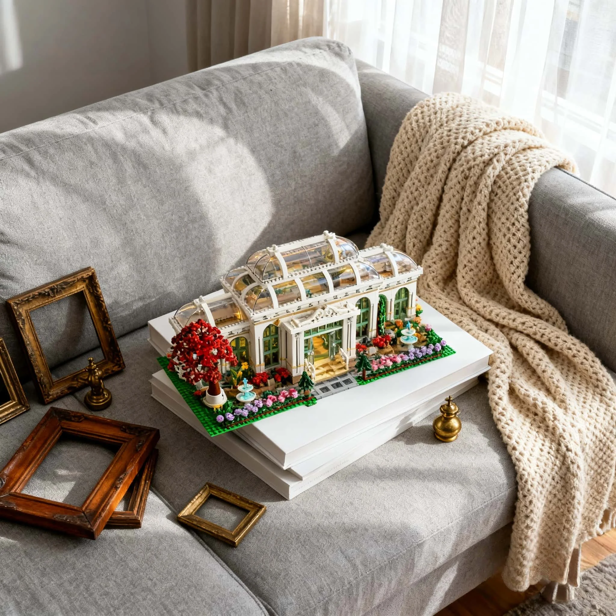 

Декор для дома 2026: новый модельный набор для сборки ботанического сада с видом на улицу, креативные строительные блоки для самостоятельной сборки.