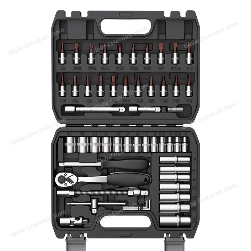 Auto Repair Toolbox Set for Automotive Repair, Maintenance, Repair, Socket Wrench, Multi functional Sleeve Combination Set