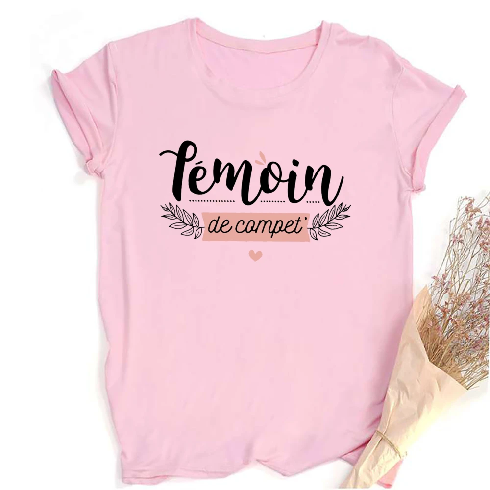 Temoin French Print T-Shirt addio al nubilato testimone T Shirt Wedding Shower Tshirt damigella d'onore gruppo Top abiti da sposa