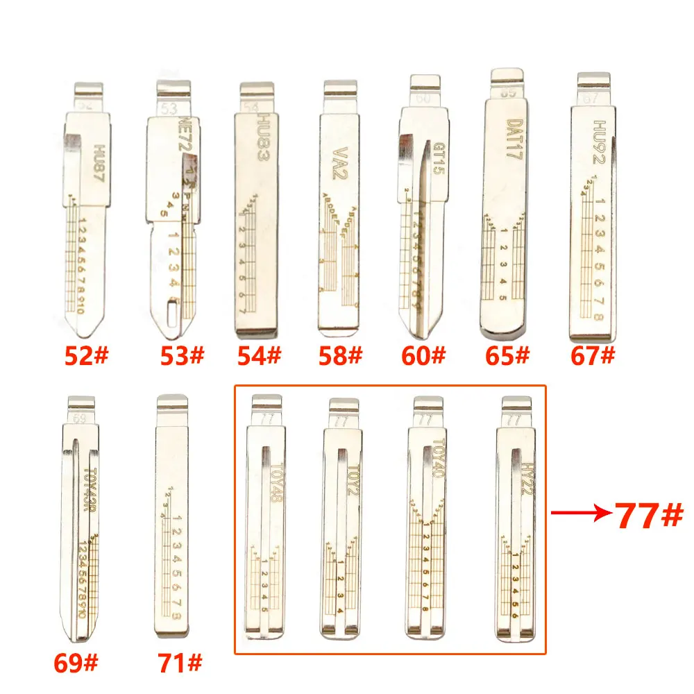 

Key Blade with Engraved Line for Lishi HU87 NE72 HU83 VA2T GT15 DAT17 HU92 TOY43R HU100 TOY48 TOY40 TOY2